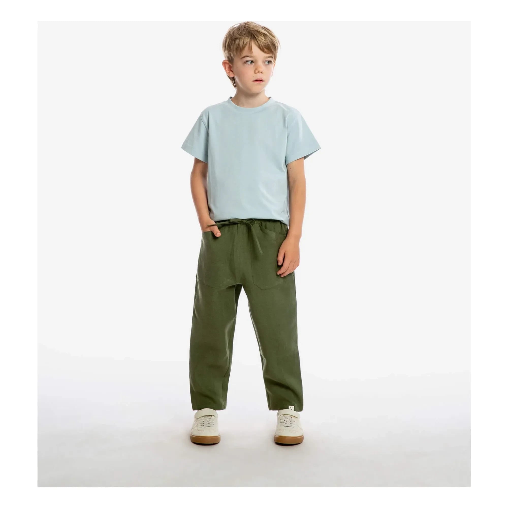 Matona - Pantalón de lino de jardín | Verde oliva