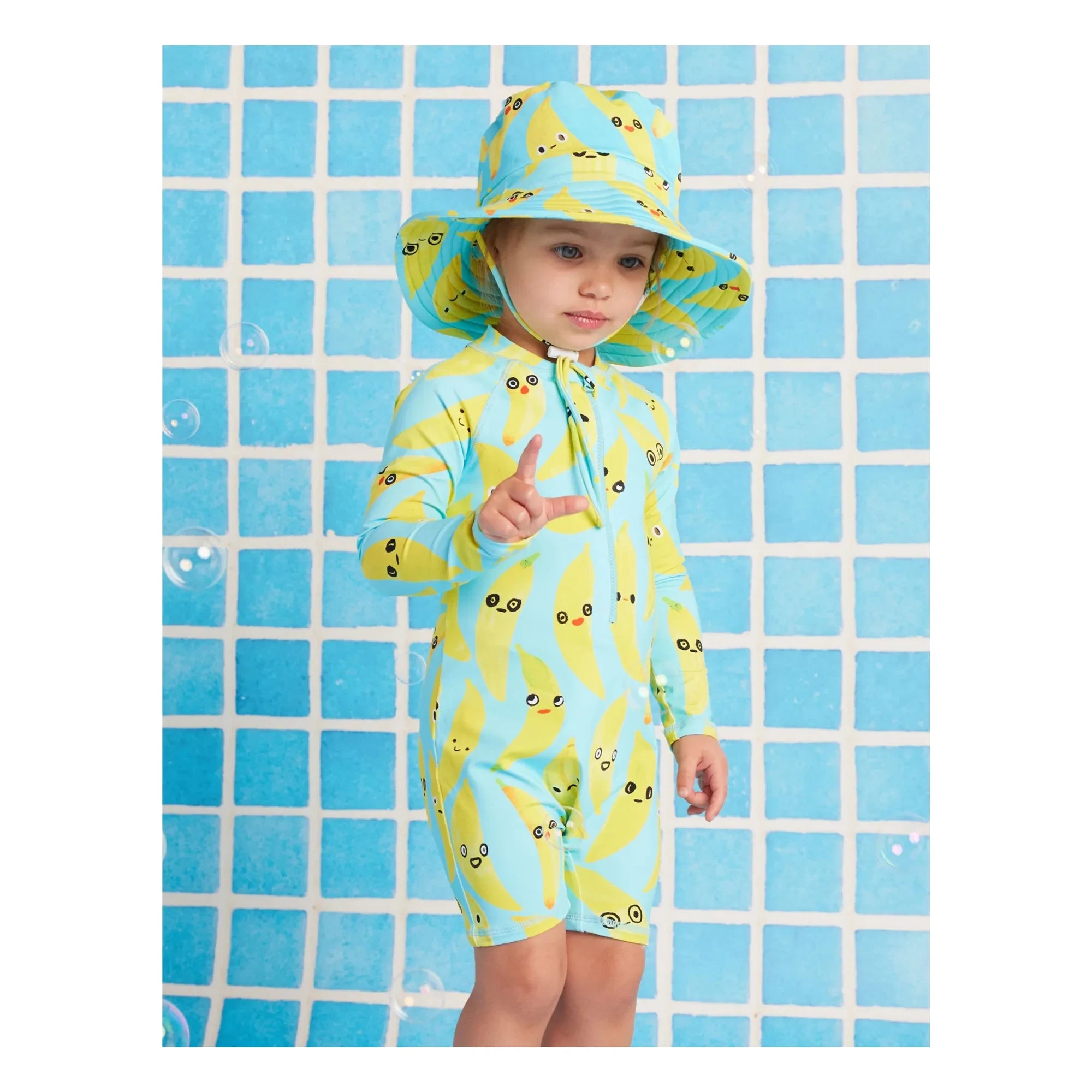 Halcyon Nights - Bañador con protección UV de plátanos con fibras recicladas | Turquesa