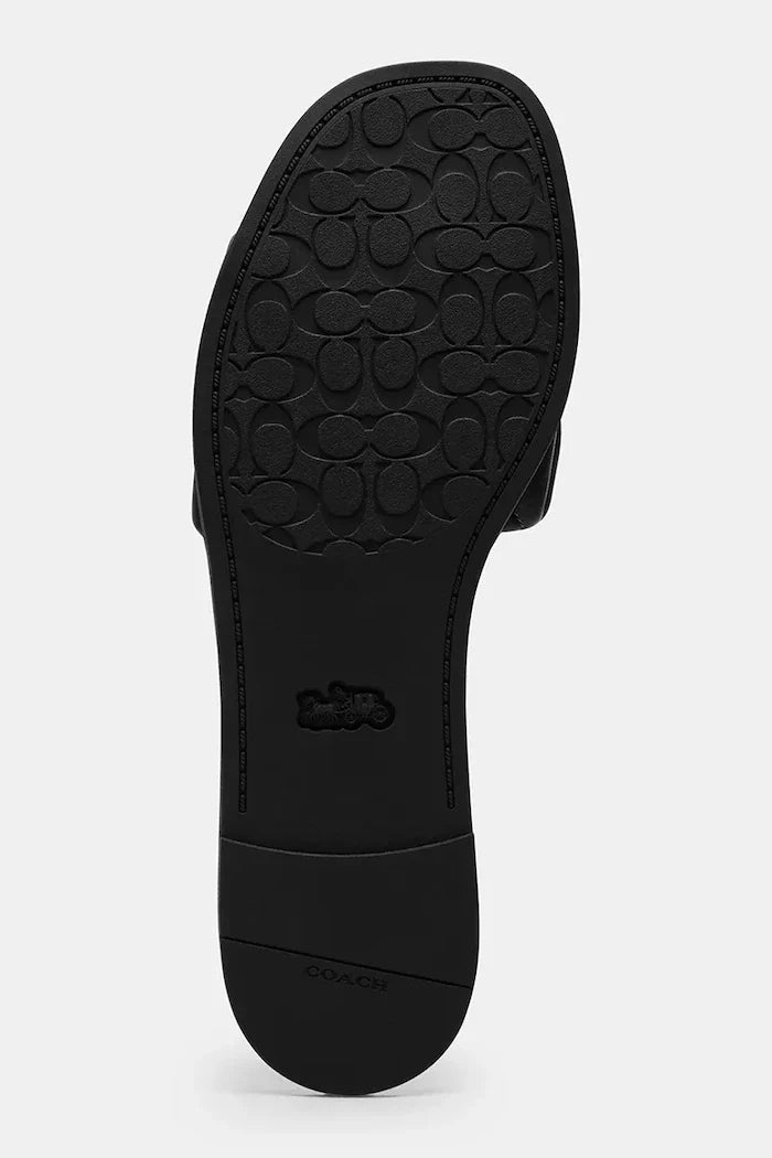 Sandalias planas de cuero acolchadas para mujer Coach Holly