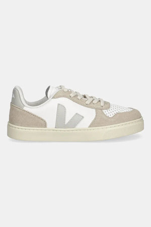Zapatillas deportivas de piel para niños Veja Small V-10 con cordones
