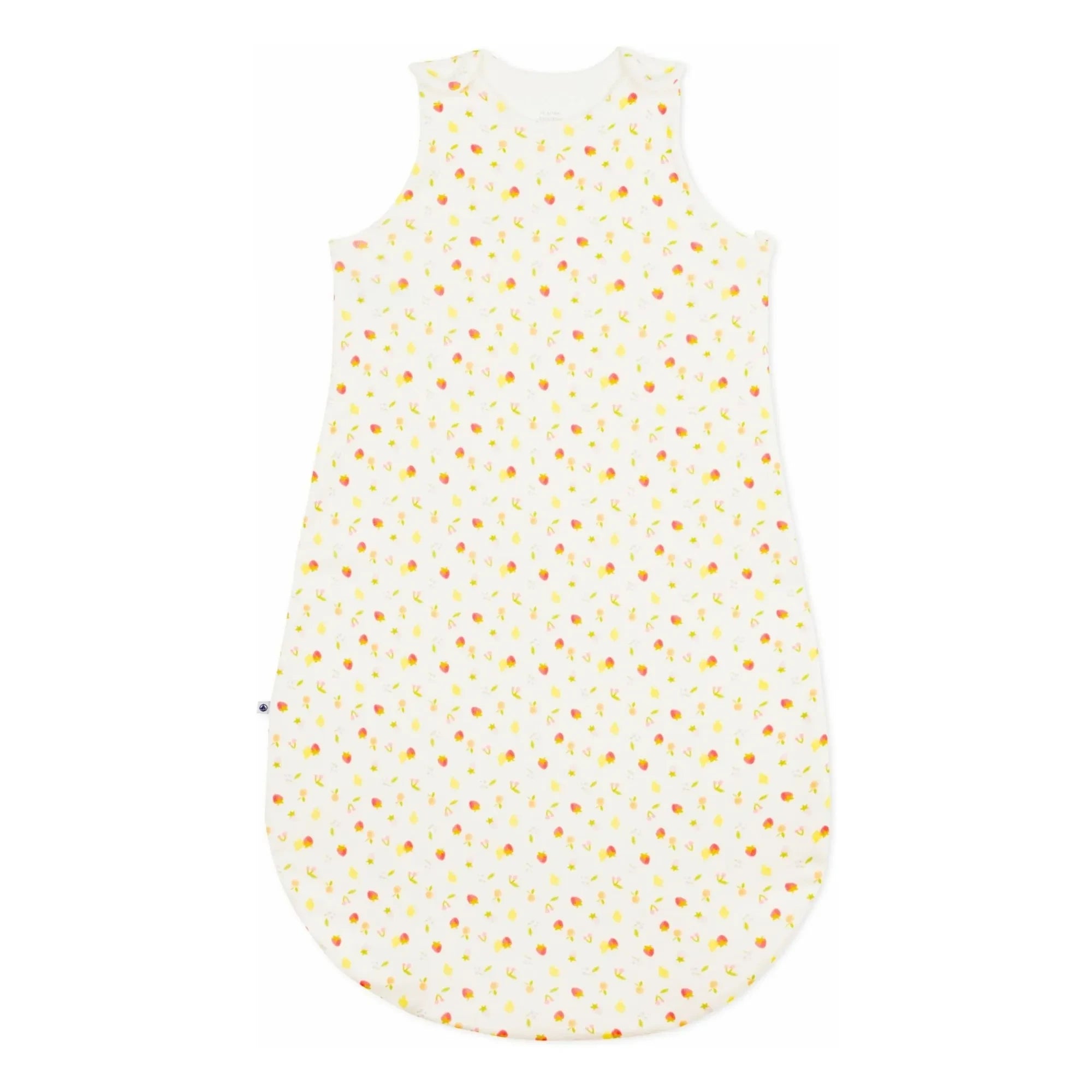 Petit Bateau - Saco de dormir de algodón orgánico con frutas | Crudo