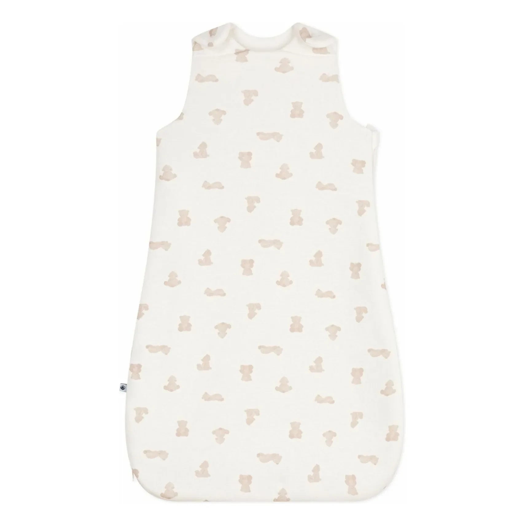 Petit Bateau - Saco de dormir con osito de algodón orgánico | Blanco