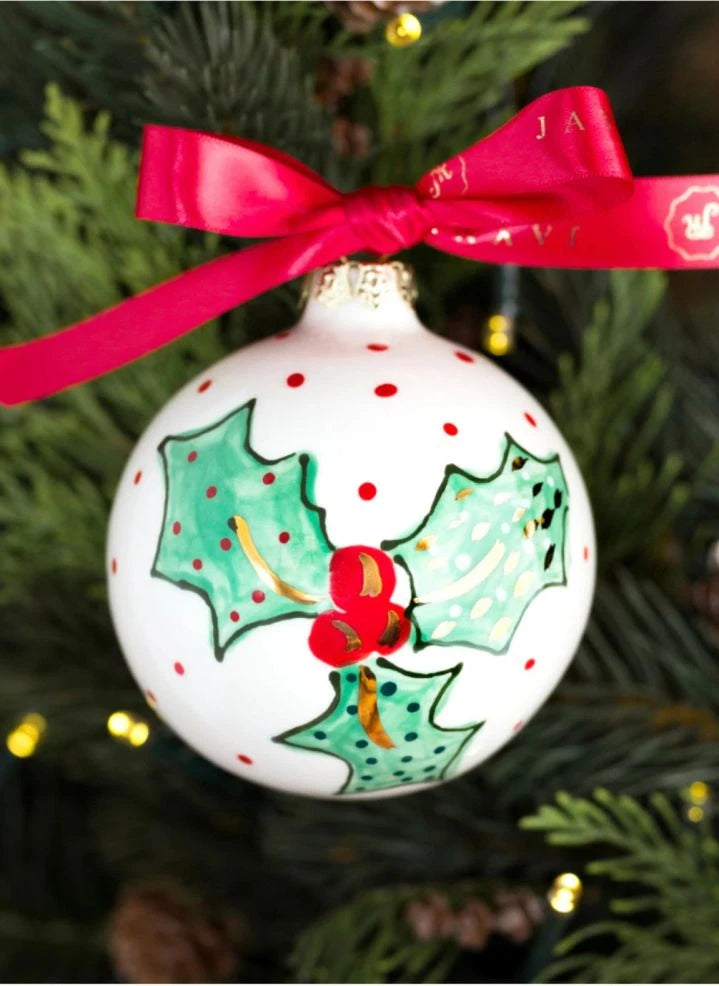 Jayne Redmond - Bola de Navidad de Porcelana Holly