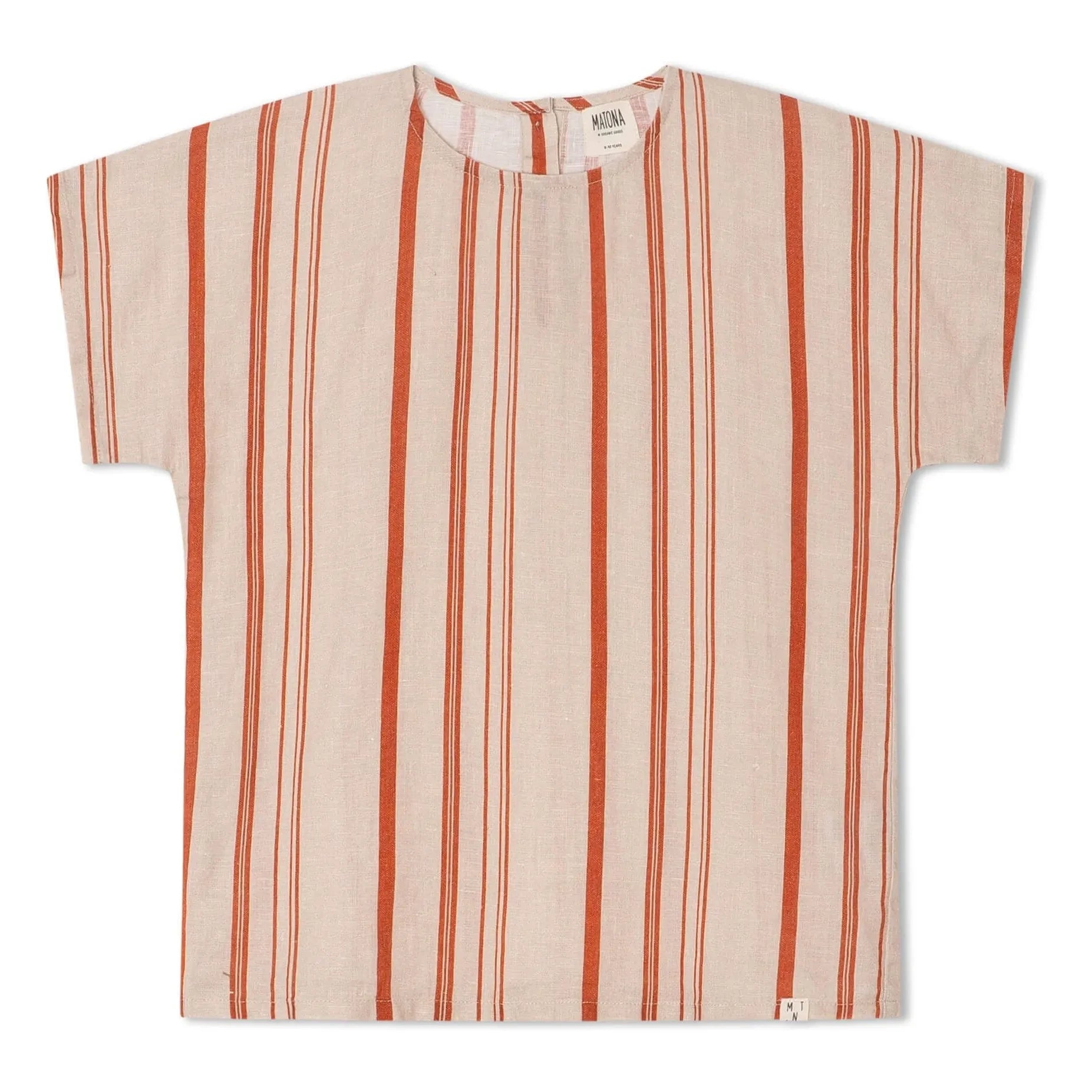 Matona - Camiseta de lino a rayas Easy | Blanco roto