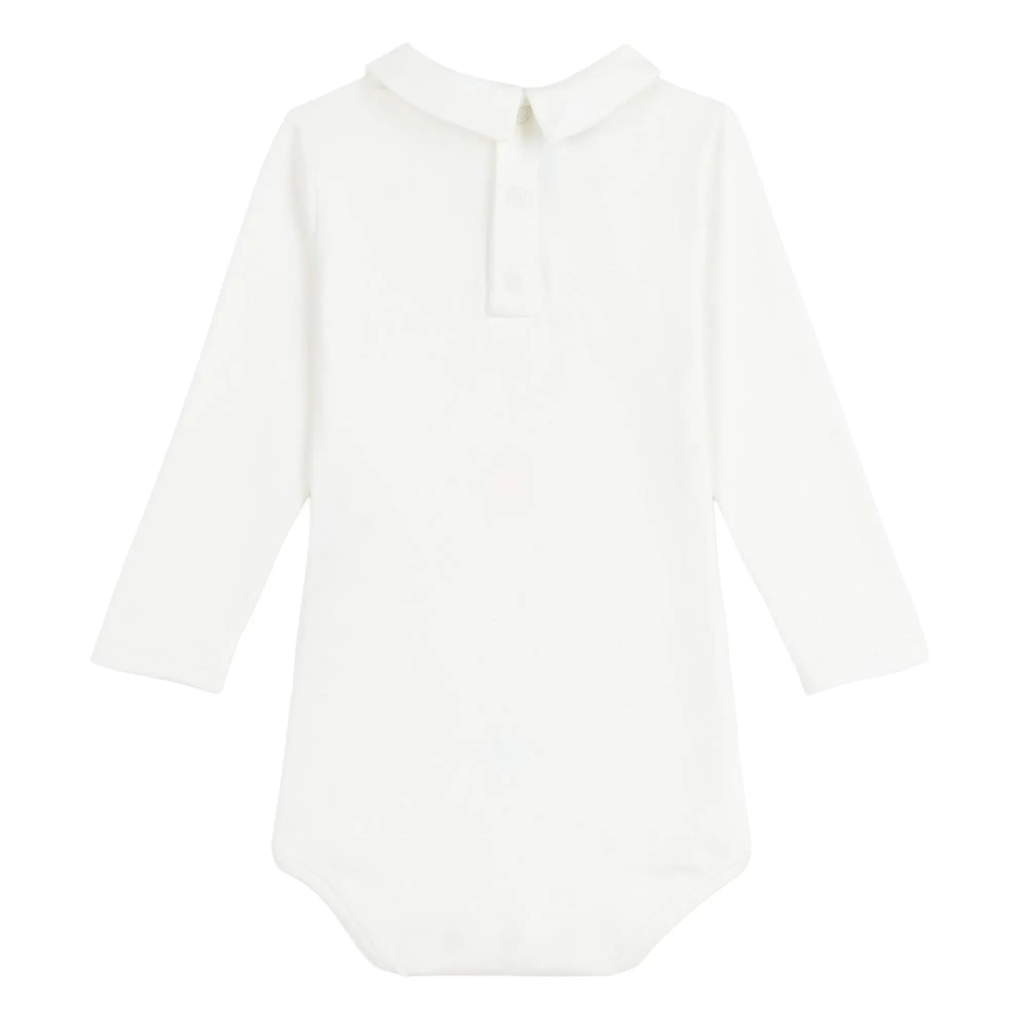 Petit Bateau - Body de algodón orgánico con cuello polo Bateaux | Blanco