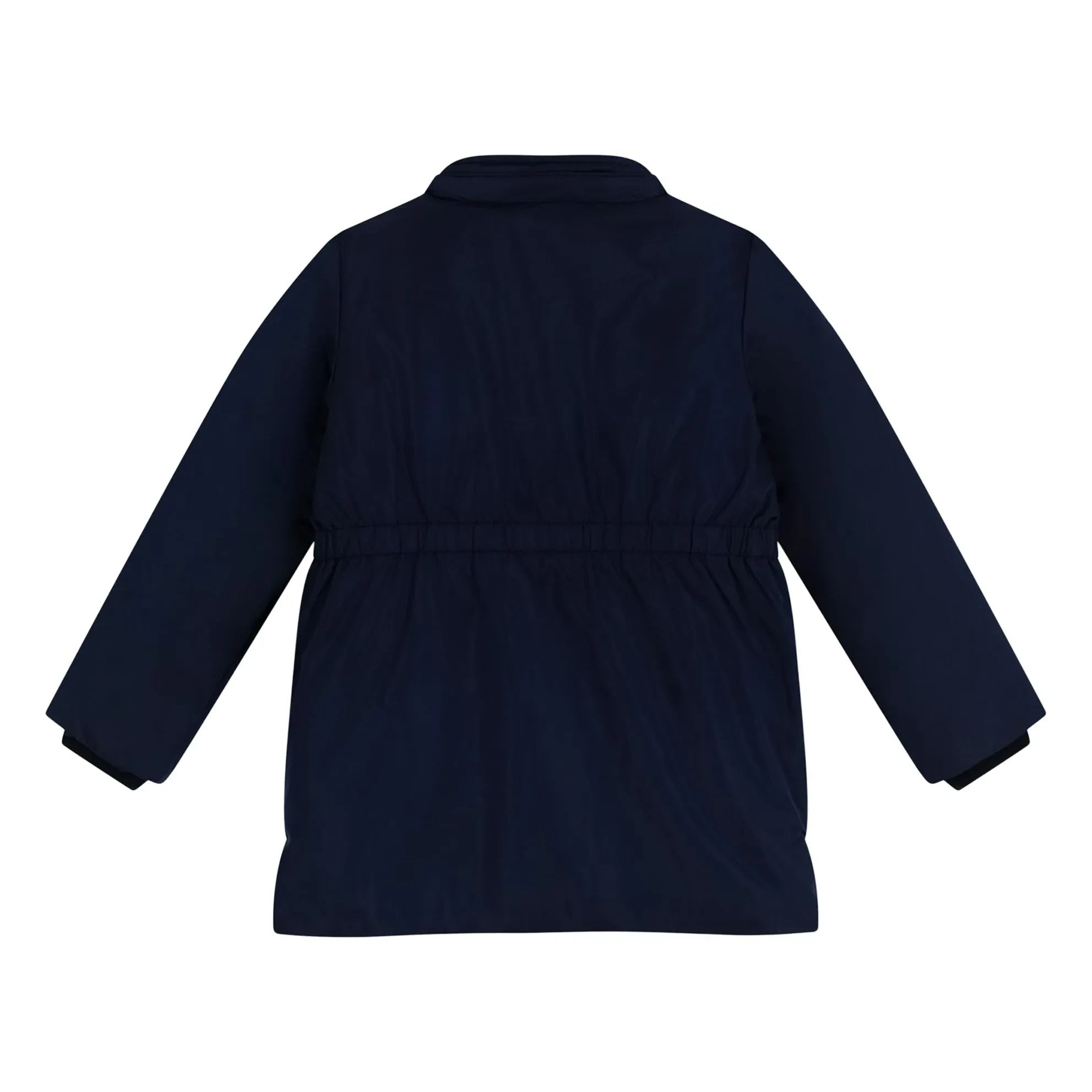 Petit Bateau - Parka de longitud media con cintura elástica lisa | Azul marino