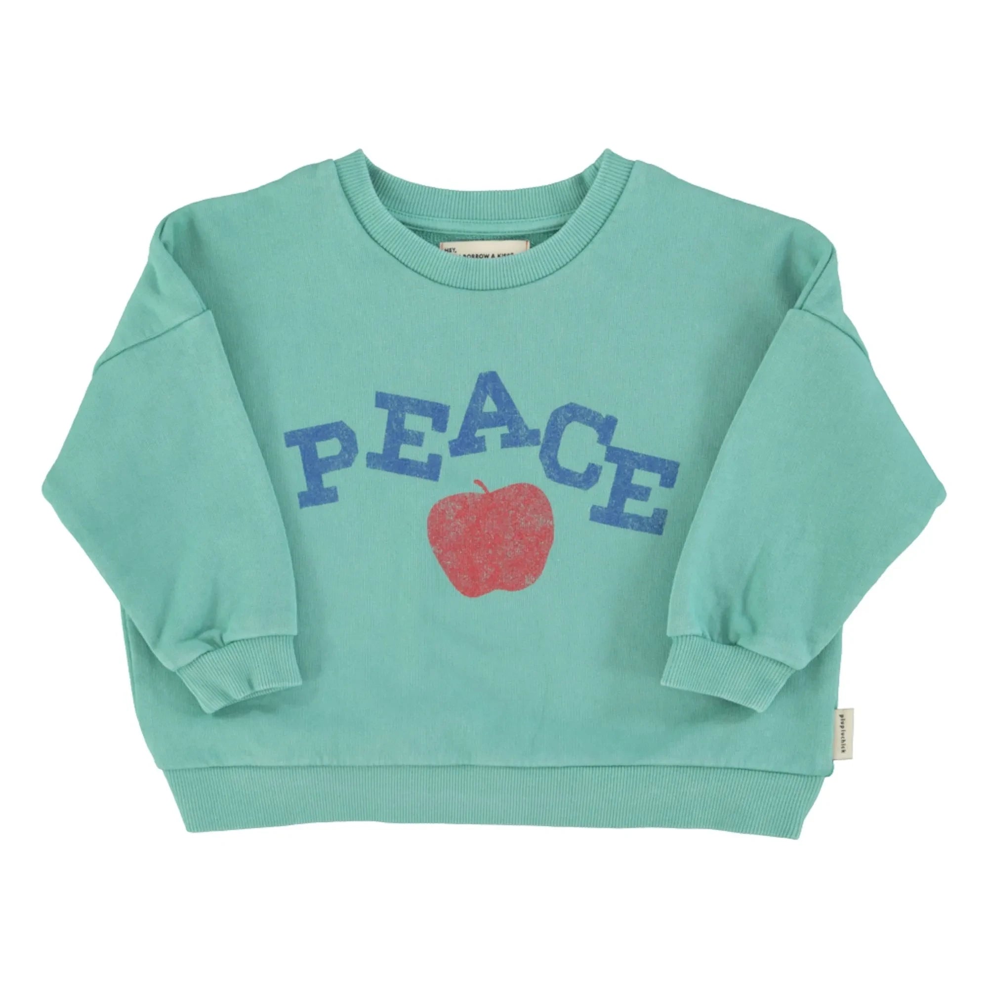 Piupiuchick - Sudadera de algodón orgánico Peace | Turquesa