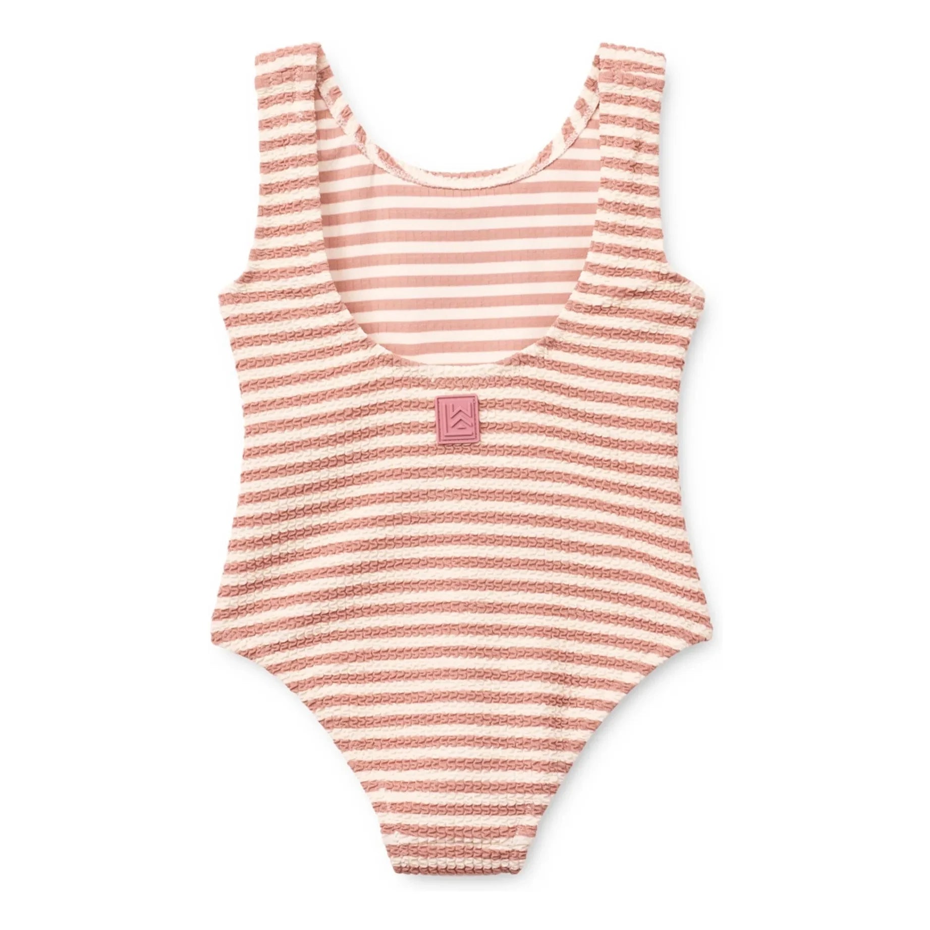 Liewood - Blanco Traje de Baño a Rayas Fibras Recicladas Texturizadas | Rosa Polvo