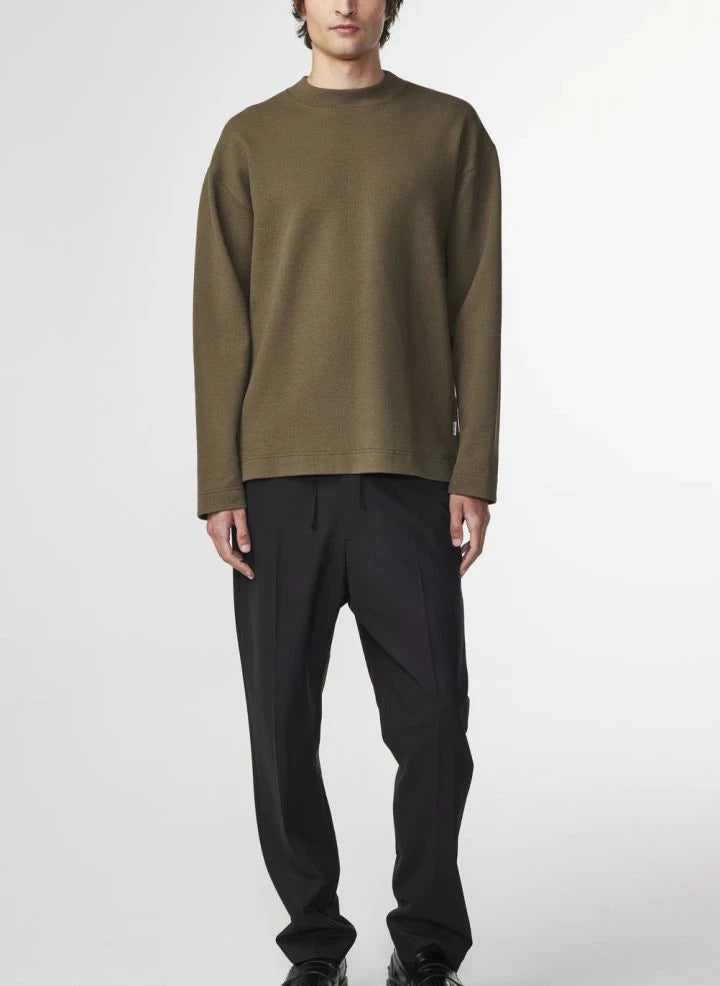 NN.07 - Sudadera de algodón orgánico Benja 3530 | Marrón oliva