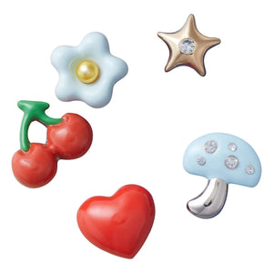 Crocs - Set de 5 Jibbitz metálicos | Rojo