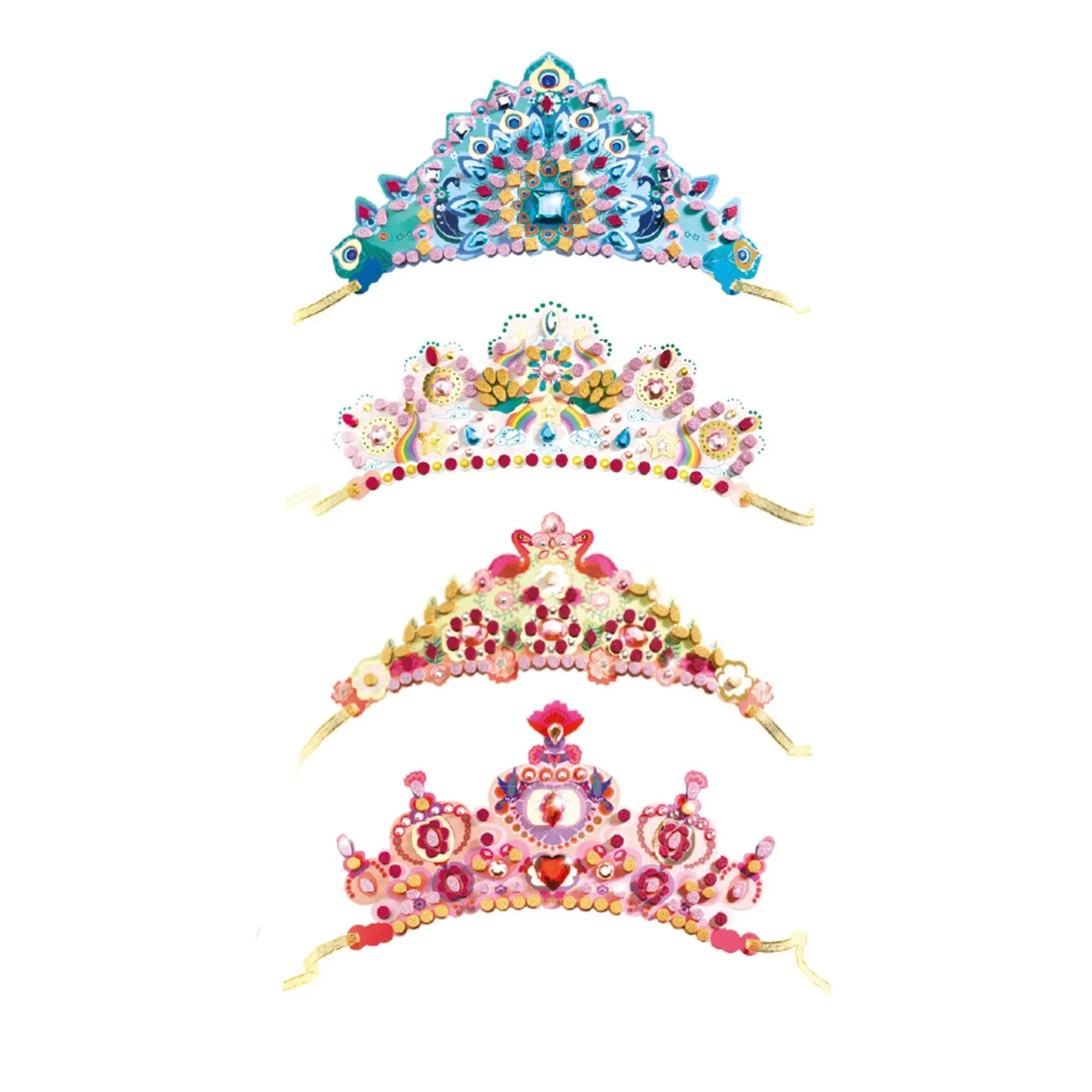 Djeco - Coronas de Princesa para Decorar - Set de 4