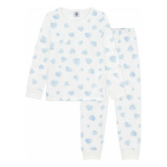Petit Bateau - Pijama de algodón orgánico con corazones estampados | Blanco