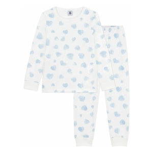 Petit Bateau - Pijama de algodón orgánico con corazones estampados | Blanco