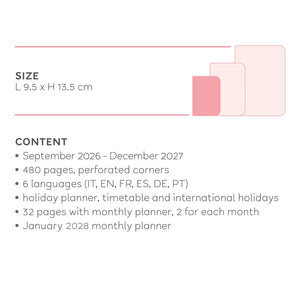 Legami - Agenda Diaria Pequeña de 16 Meses para 2026/2027 - Azul Ecléctico