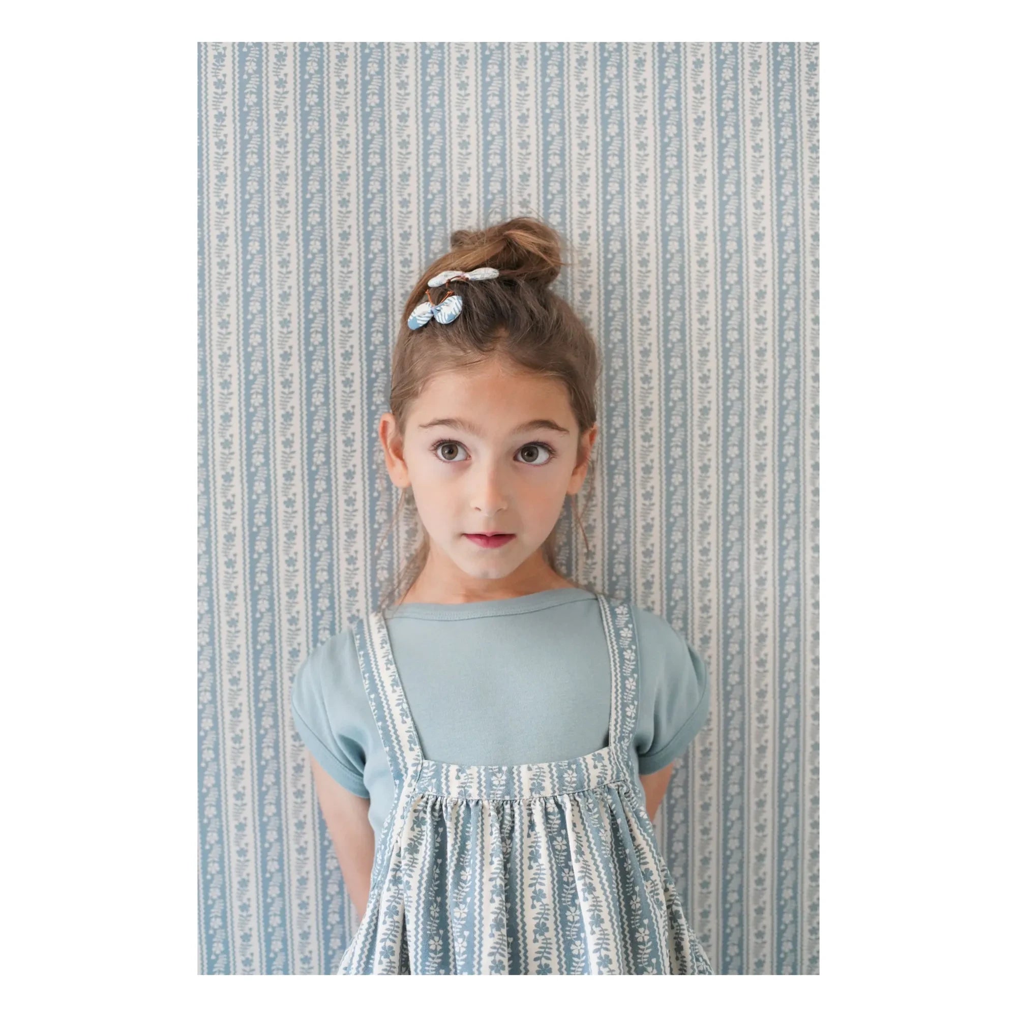 Soor Ploom - Camiseta fruncida de algodón orgánico Sundae | Azul hielo