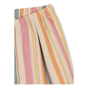 Konges Sløjd - Pantalón de rayas Frankie de algodón orgánico | Rosa
