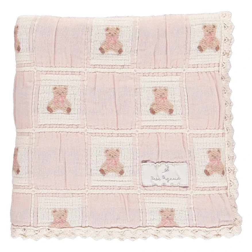 Bebe Organic - Organik Pamuk Teddy Battaniye | Pembe