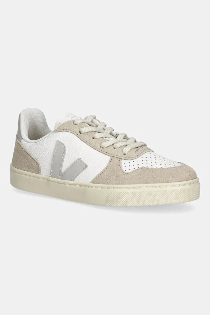 Zapatillas deportivas de piel para niños Veja Small V-10 con cordones