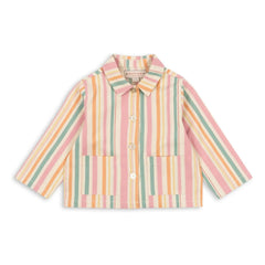 Konges Sløjd - Chaqueta de algodón orgánico a rayas Frankie | Rosa
