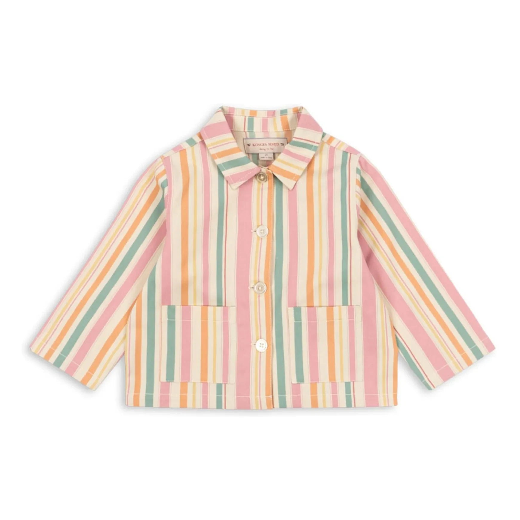 Konges Sløjd - Chaqueta de algodón orgánico a rayas Frankie | Rosa