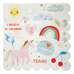 Meri Meri - Servilletas de papel I Believe in Unicorns - Juego de 16