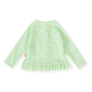 Goldie + Ace - Camiseta de baño con protección UV, diseño de azulejos florales | Verde