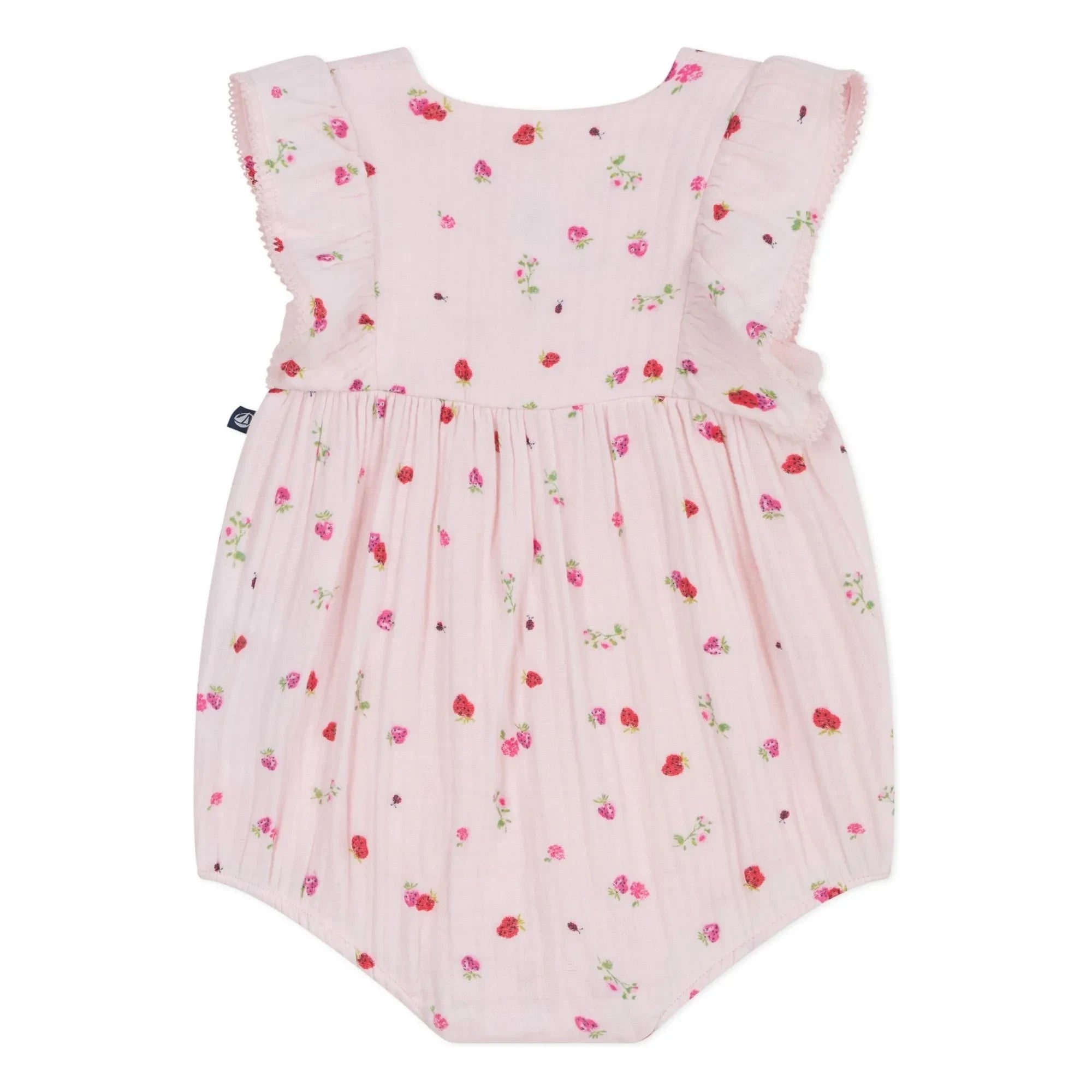Petit Bateau - Pelele muselina de algodón orgánico con estampado de flores | Rosa