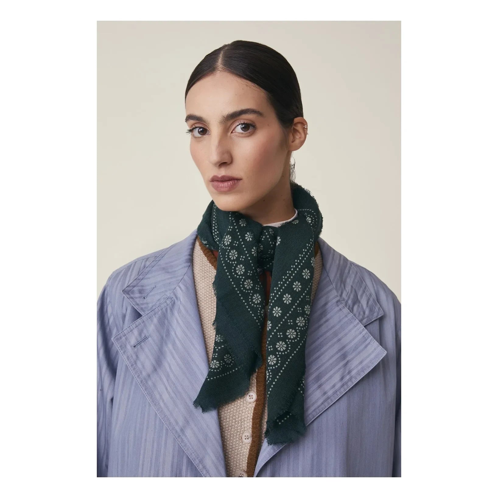 Moismont - Foulard Achille n.º 851, lana | Verde cromo