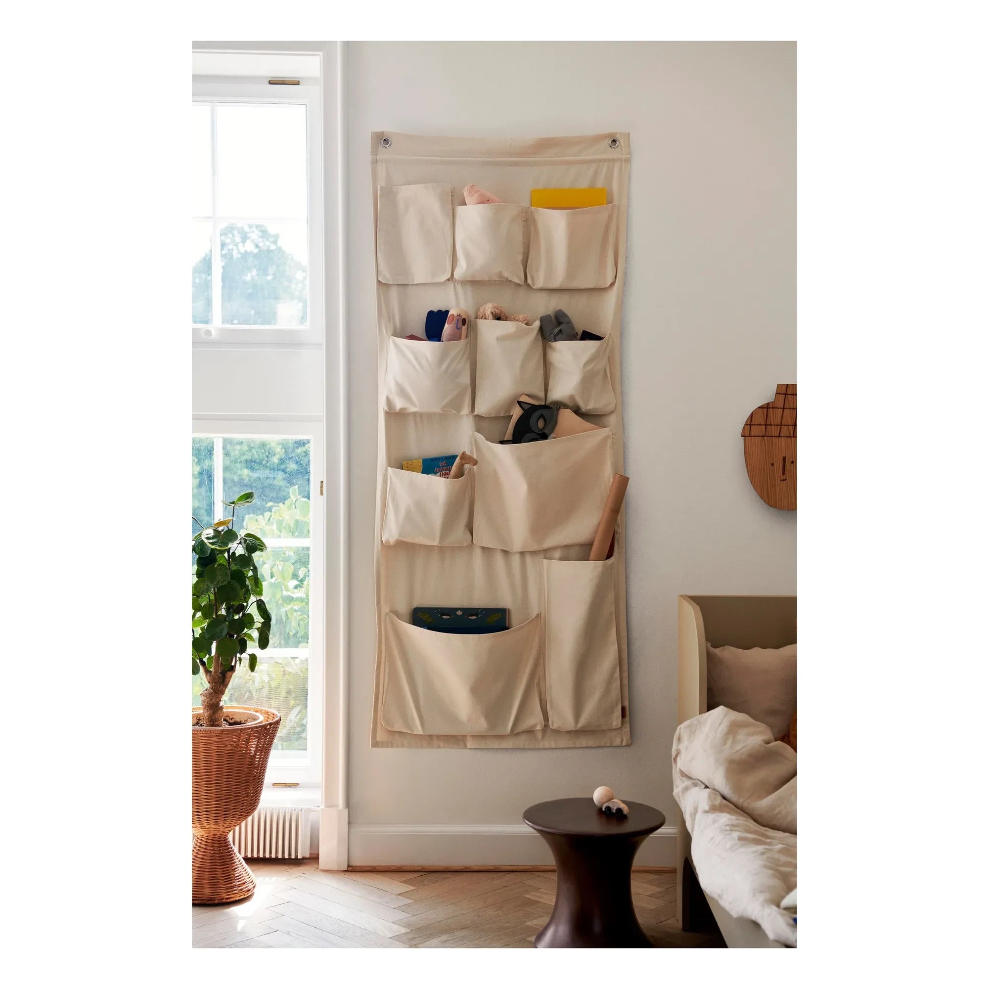 Ferm Living Kids - Almacenamiento de pared XL de algodón | Blanco