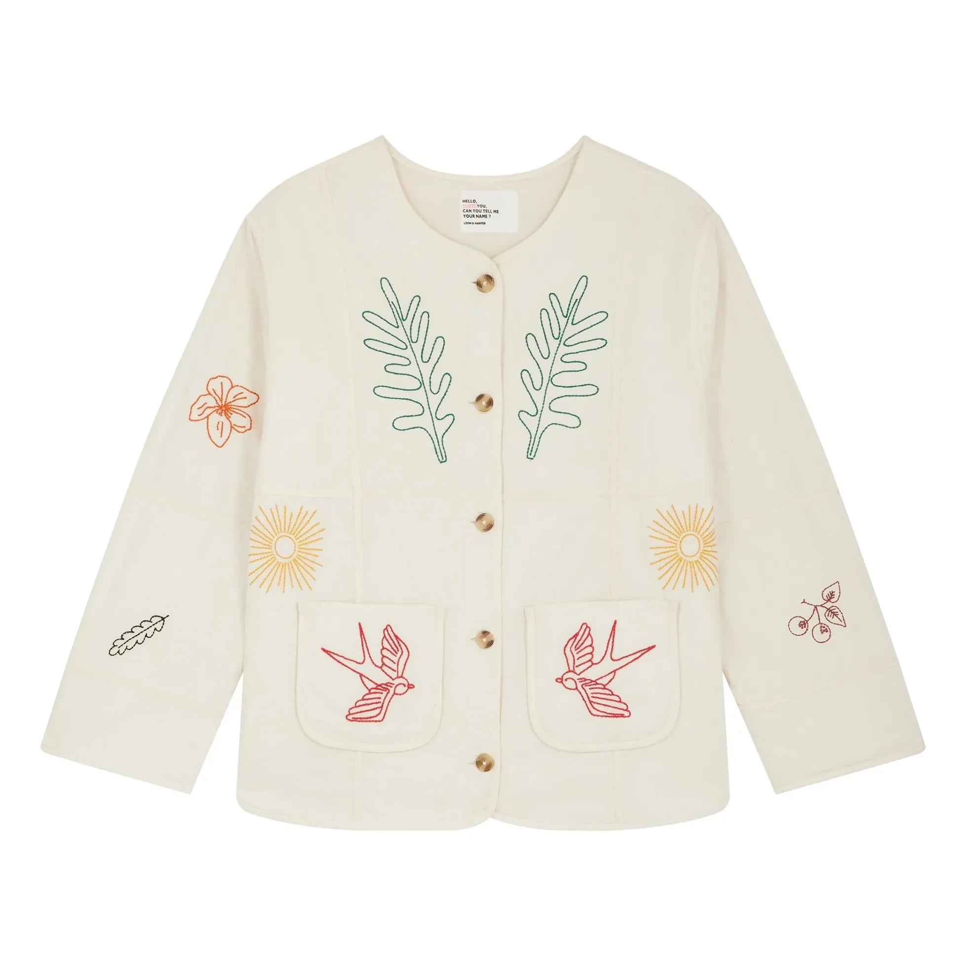 Leon & Harper - Chaqueta de algodón orgánico Viny | Blanca