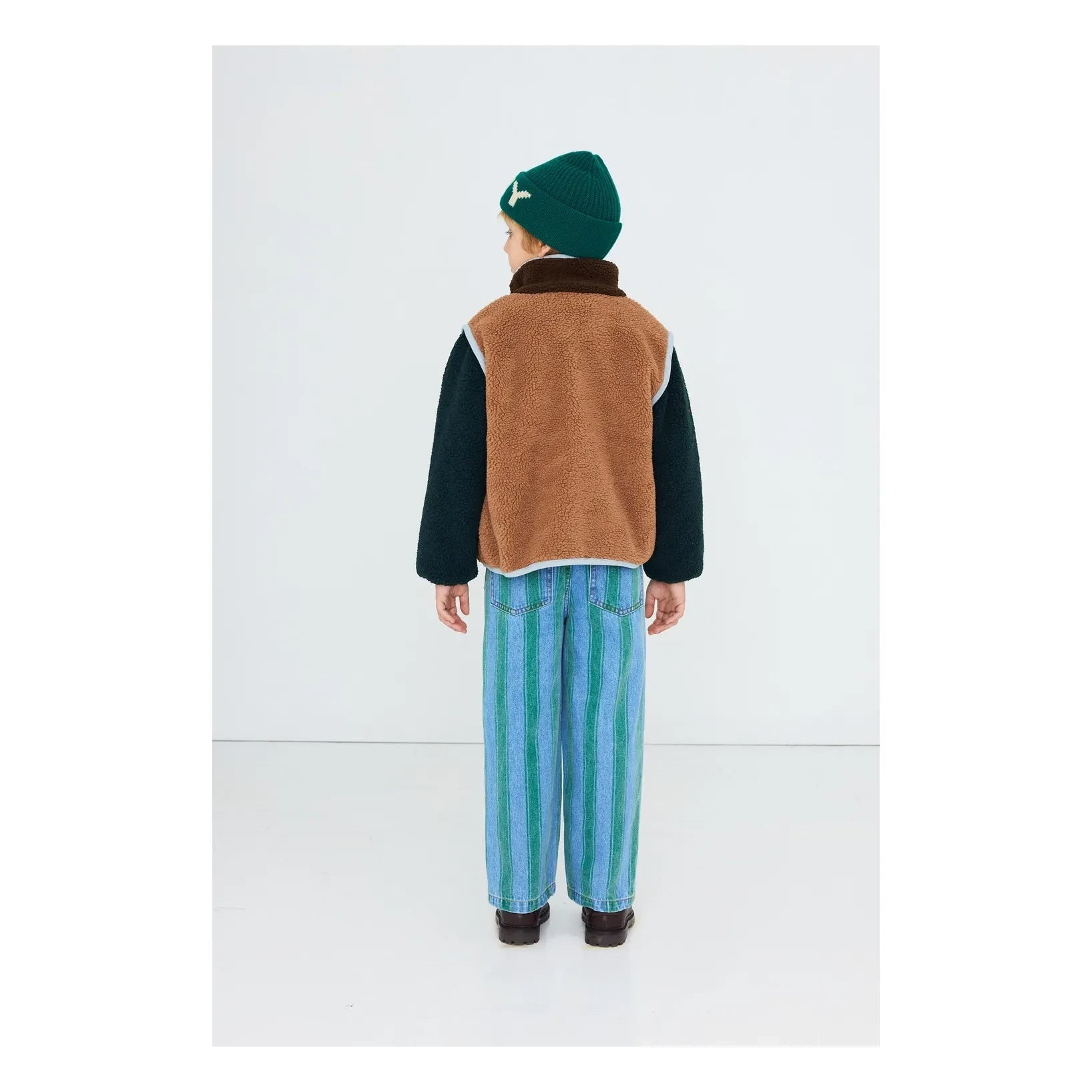 Tinycottons - Chaqueta estilo sherpa con bloques de color | Marrón