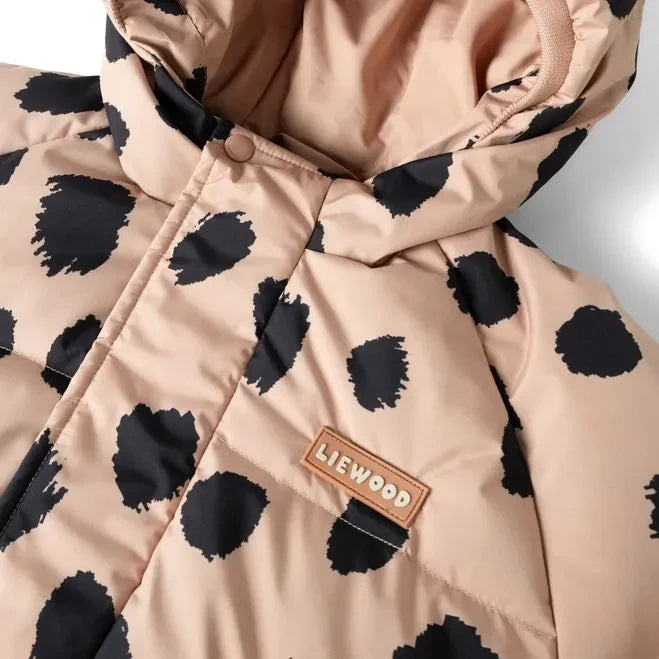 Liewood - Chaqueta acolchada Adelina con estampado de leopardo en fibras recicladas | Rosa claro