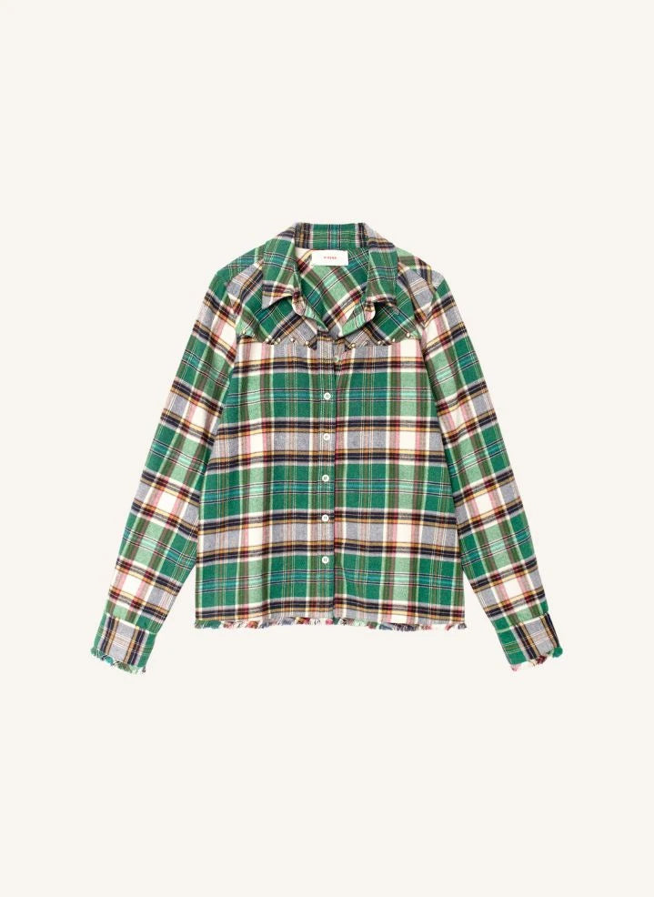 Xirena - Jadestone Camisa de algodón a cuadros | Verde