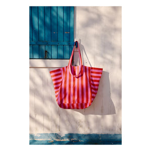 Rose in April - Bolso tote a rayas Elisa | Rosa