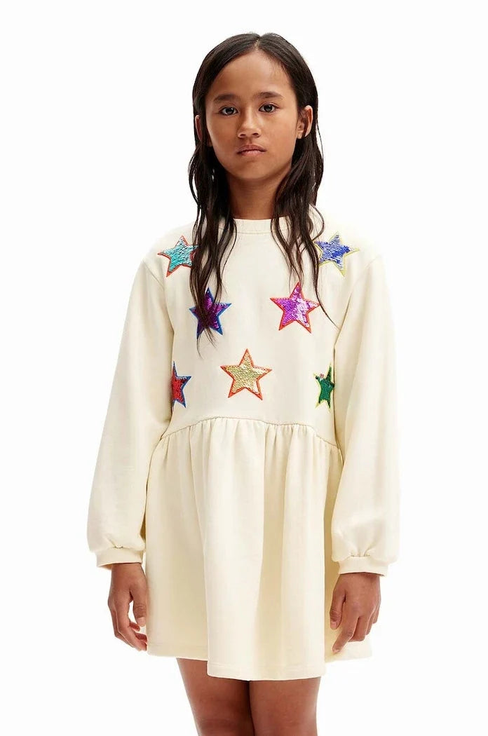 Vestido de Algodón para Niña Desigual