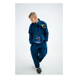 Repose AMS - Pantalón Ancho Ajustable de Algodón Orgánico | Azul