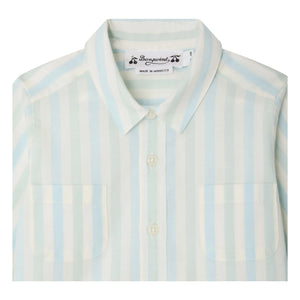 Bonpoint - Camisa de popelín de algodón orgánico a rayas Lawson | Turquesa