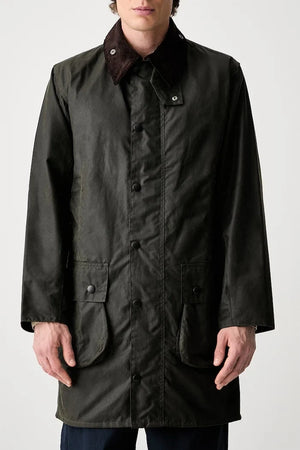 Chaqueta Barbour larga de algodón para hombre