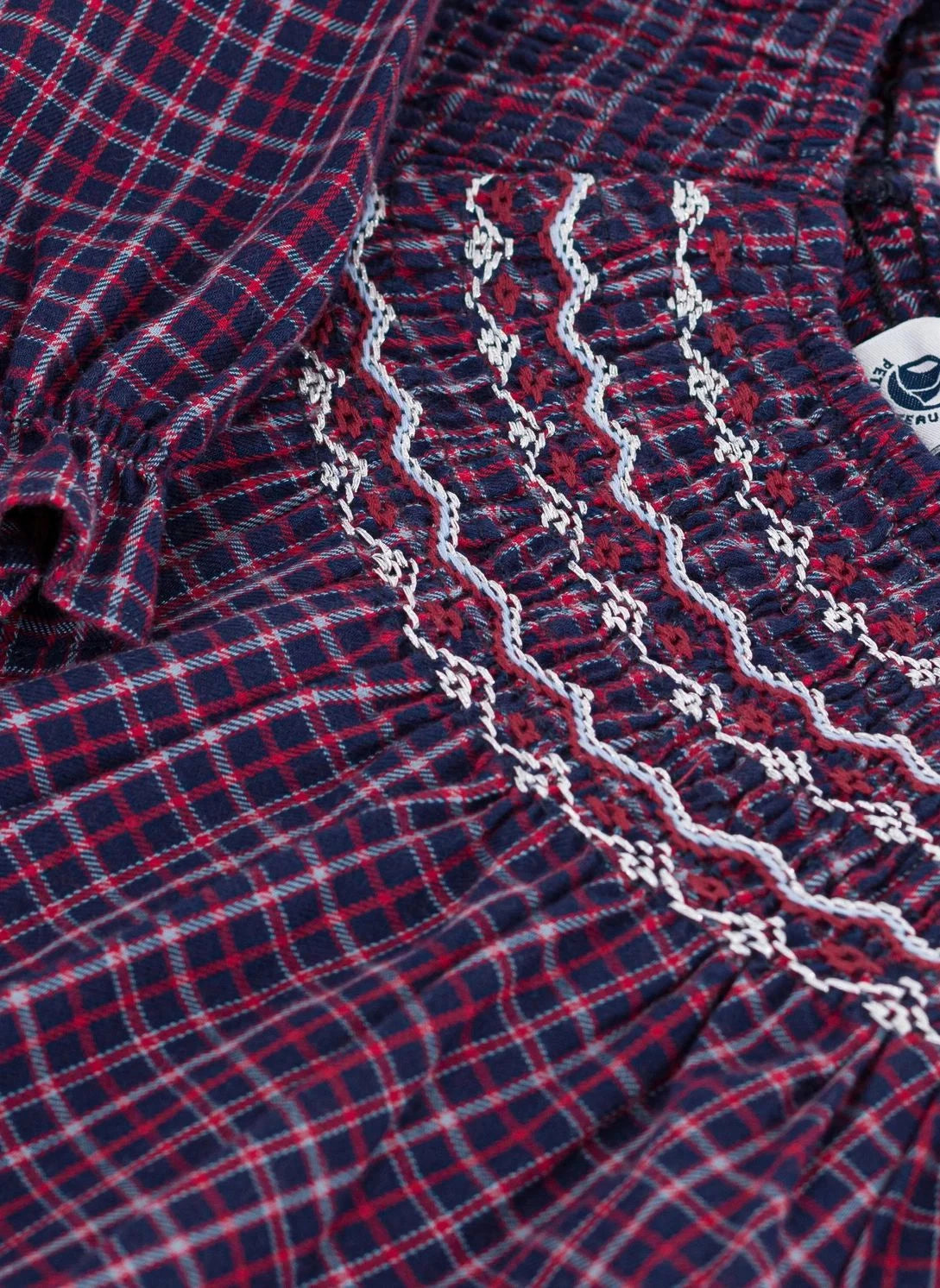 Petit Bateau - Organik pamuk fırfırlı elbise | Lacivert