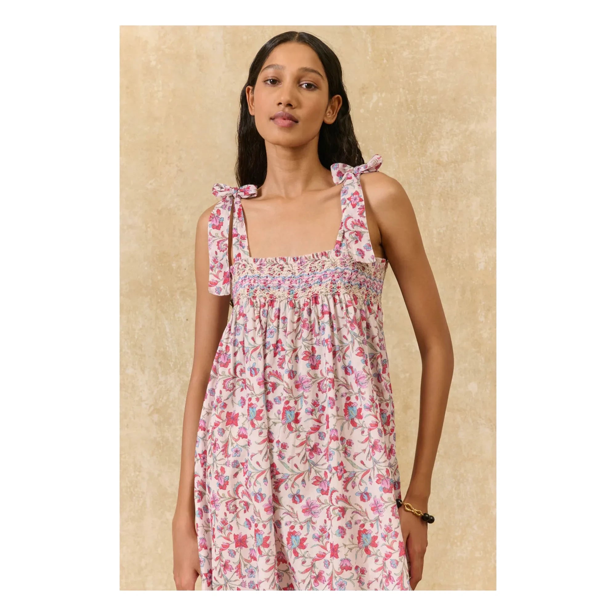 Louise Misha - Vestido de algodón orgánico Marcelette | Rosa