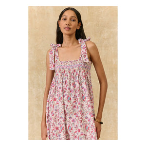 Louise Misha - Vestido de algodón orgánico Marcelette | Rosa