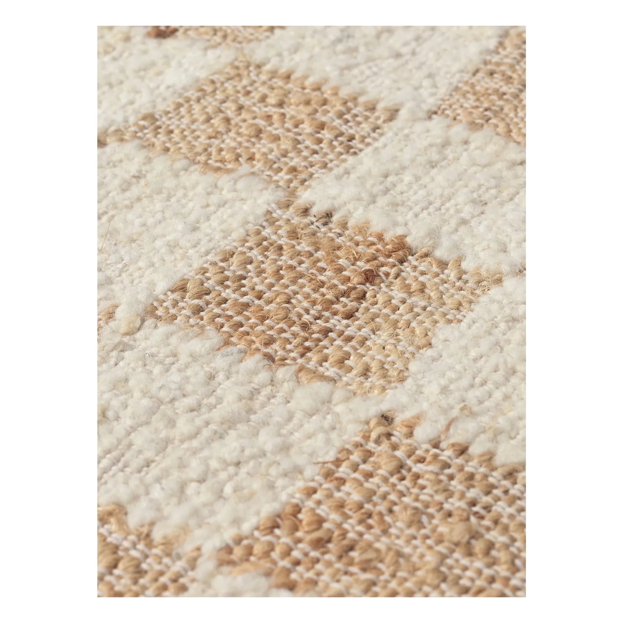 Ferm Living - Alfombras de lana y yute a cuadros | Blanco