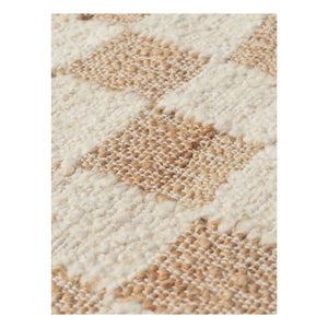 Ferm Living - Alfombras de lana y yute a cuadros | Blanco