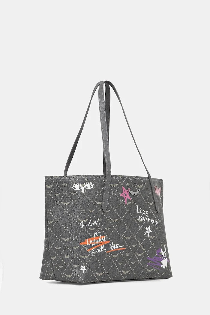 Zadig&Voltaire Bolso Tote de Piel Sintética para Mujer Z SHOPPER MONOGRAM TAG