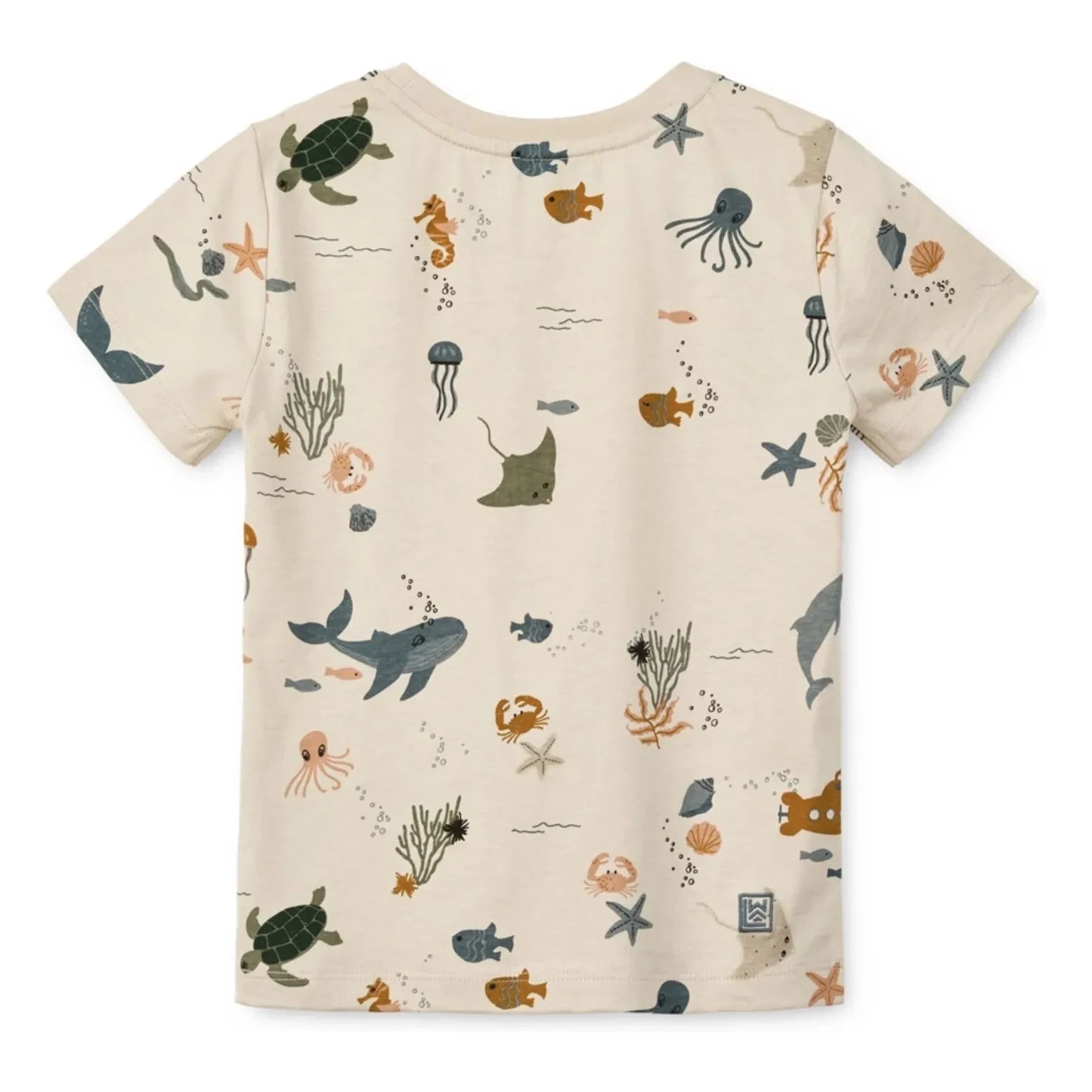 Liewood - Camiseta de algodón orgánico Apia Fish | Beige