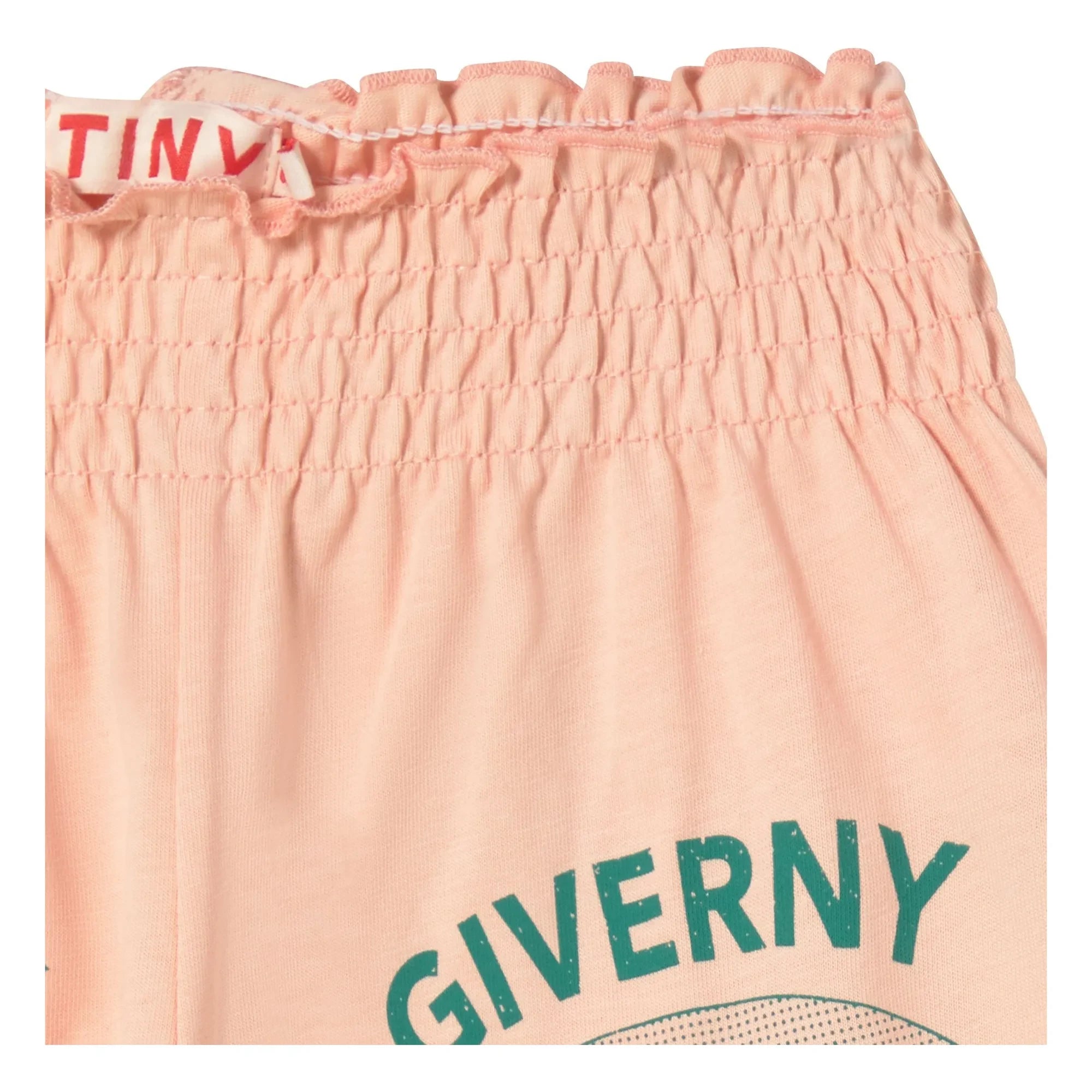 Tinycottons - Pantalón corto con volantes de algodón orgánico Giverny | Rosa claro