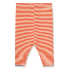 Tinycottons - Leggings de algodón orgánico acanalados a rayas | Rojo