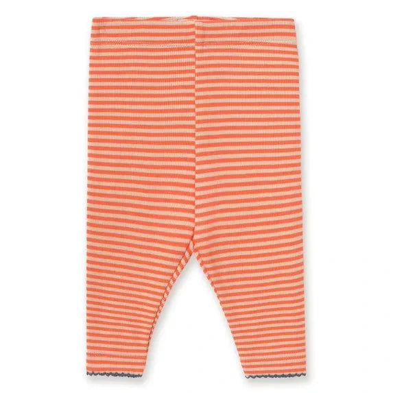 Tinycottons - Leggings de algodón orgánico acanalados a rayas | Rojo