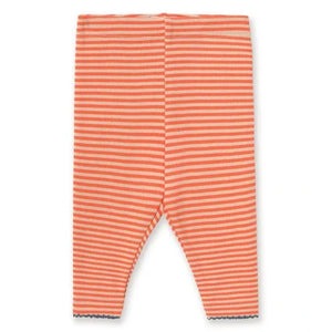 Tinycottons - Leggings de algodón orgánico acanalados a rayas | Rojo
