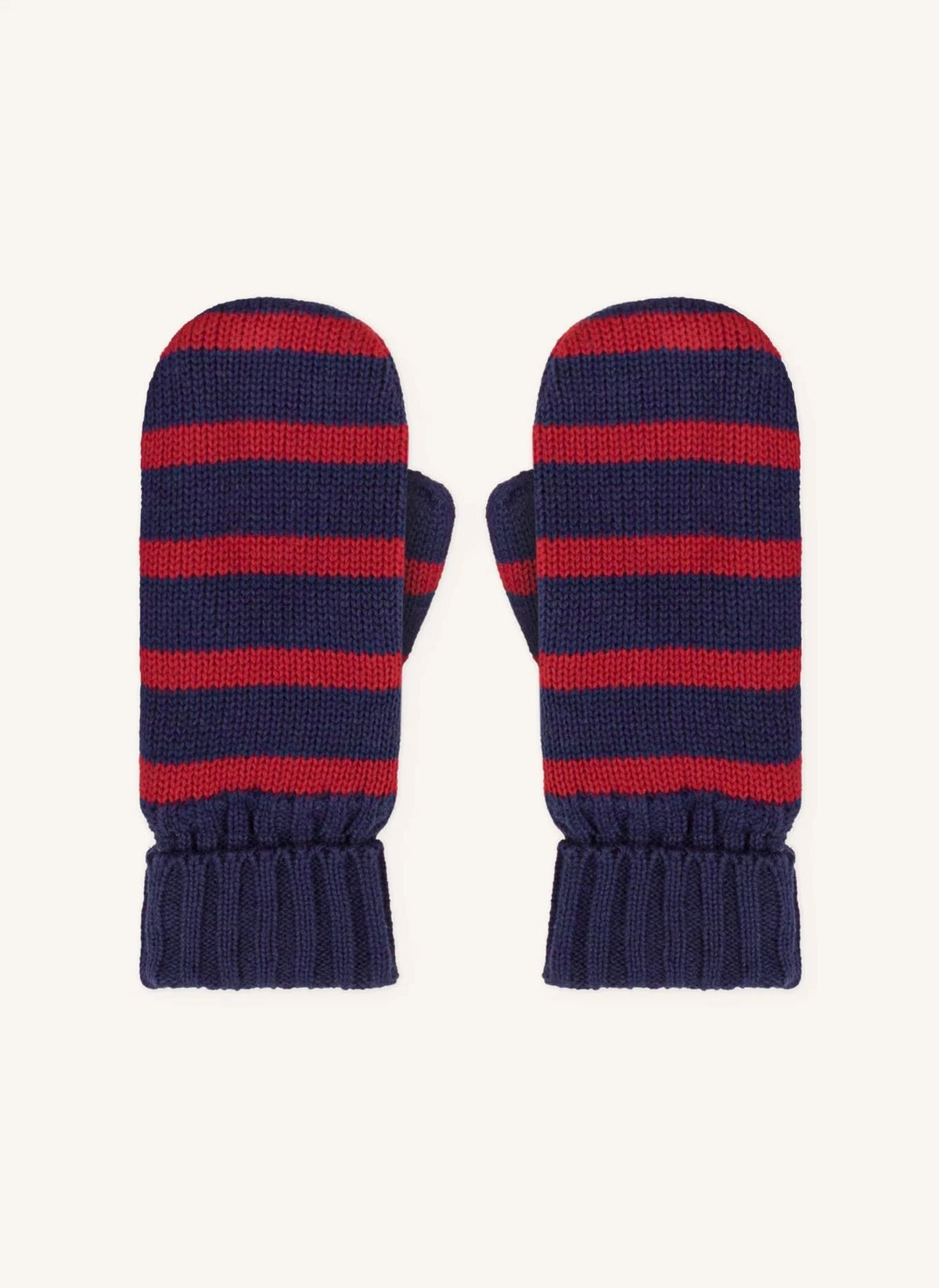Petit Bateau - Çizgili Organik Pamuk Eldivenler | Gece mavisi